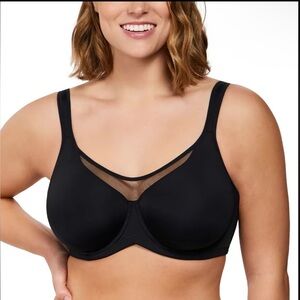 HSIA Comfort Non-Padded Black Mesh Detail Bra